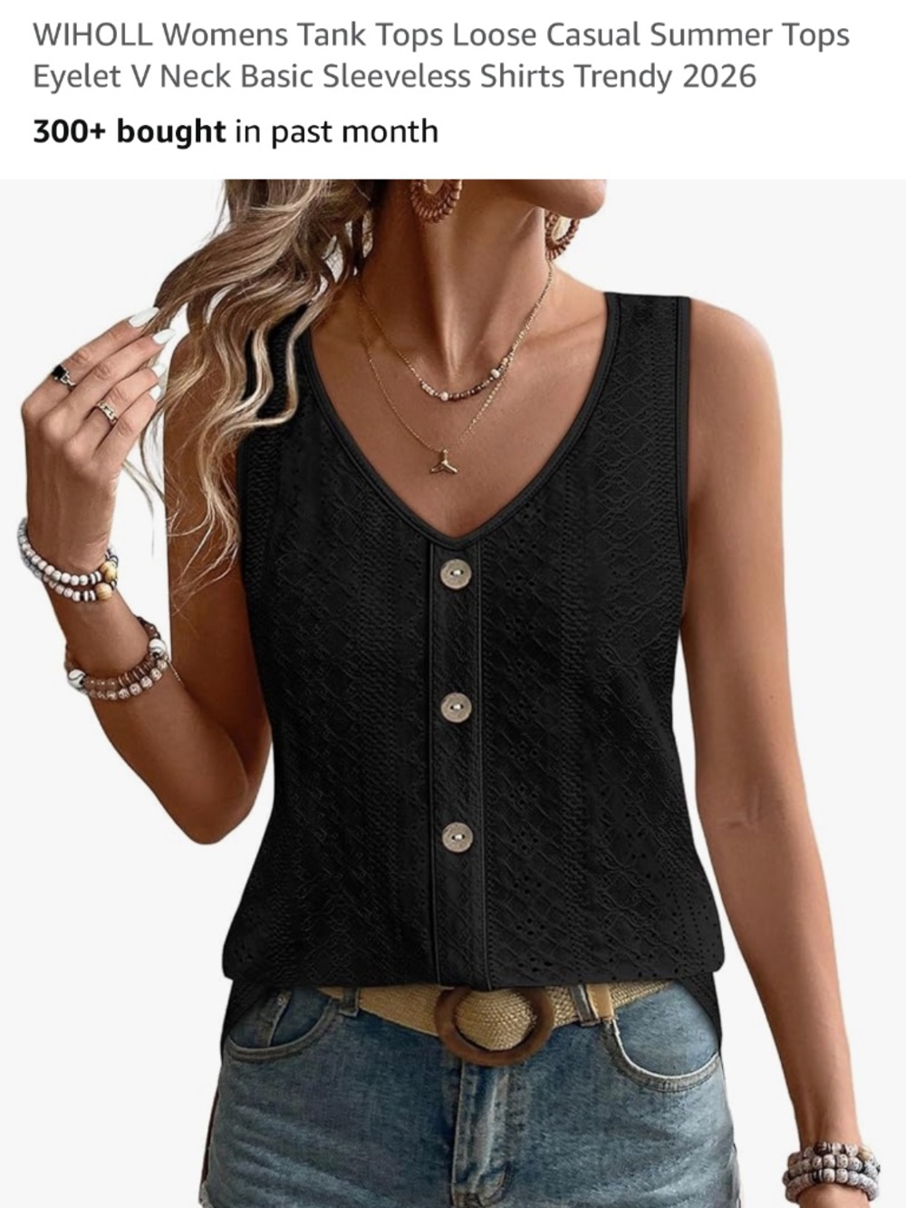 WIHOLL XXL Black Women's Tank Top